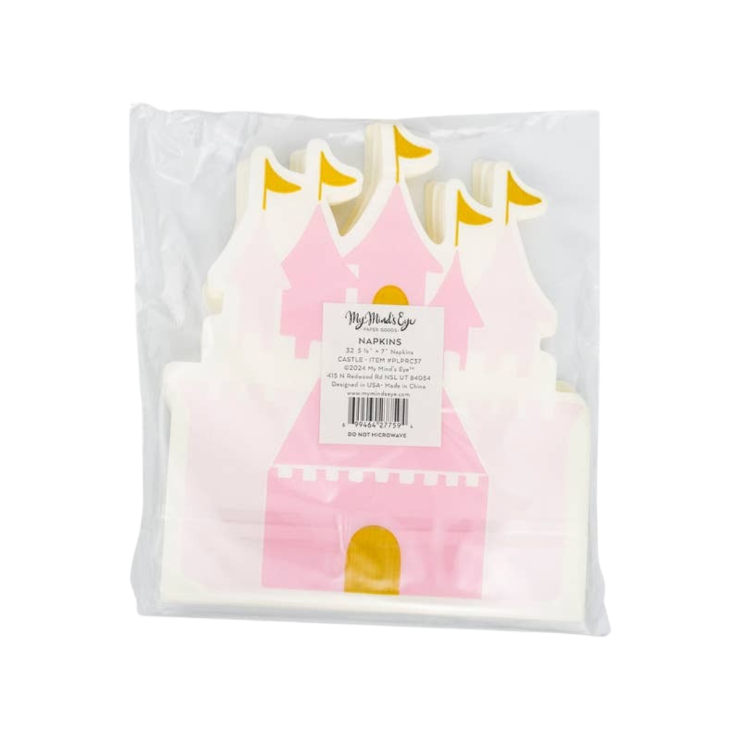 Pink Princess Castle Shaped Guest Napkin