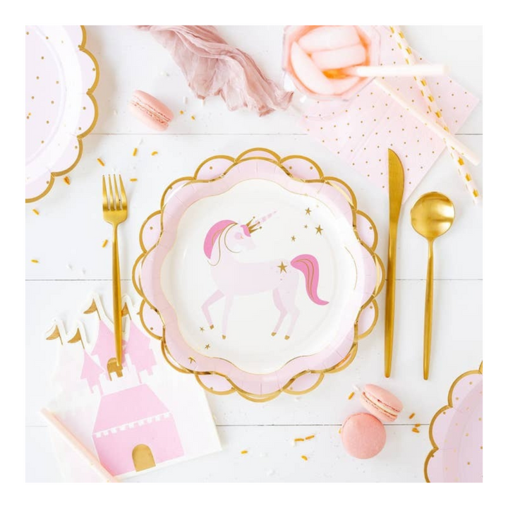 Pink Princess Castle Shaped Guest Napkin