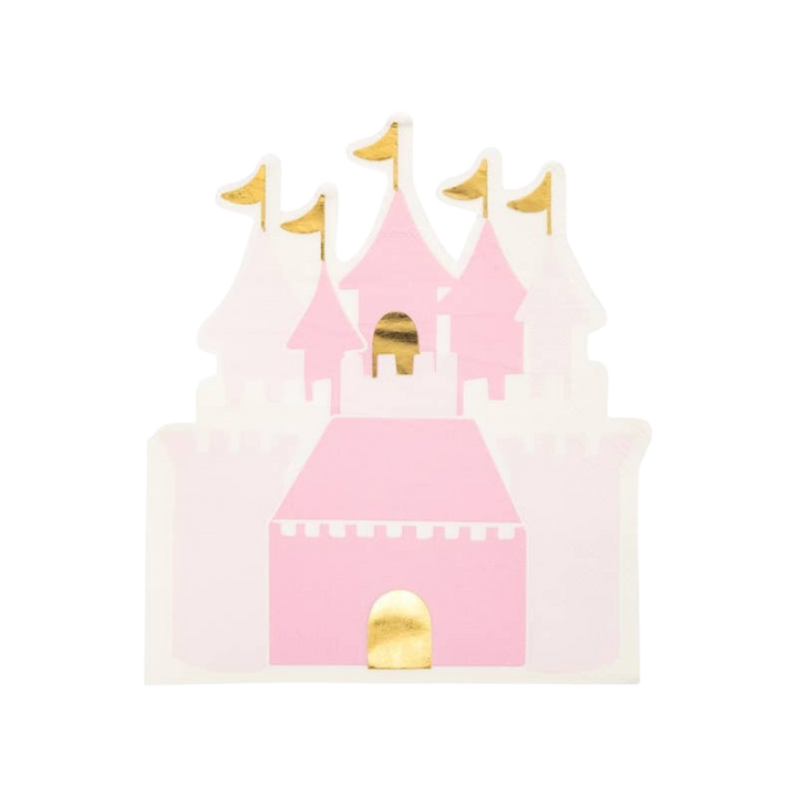Pink Princess Castle Shaped Guest Napkin