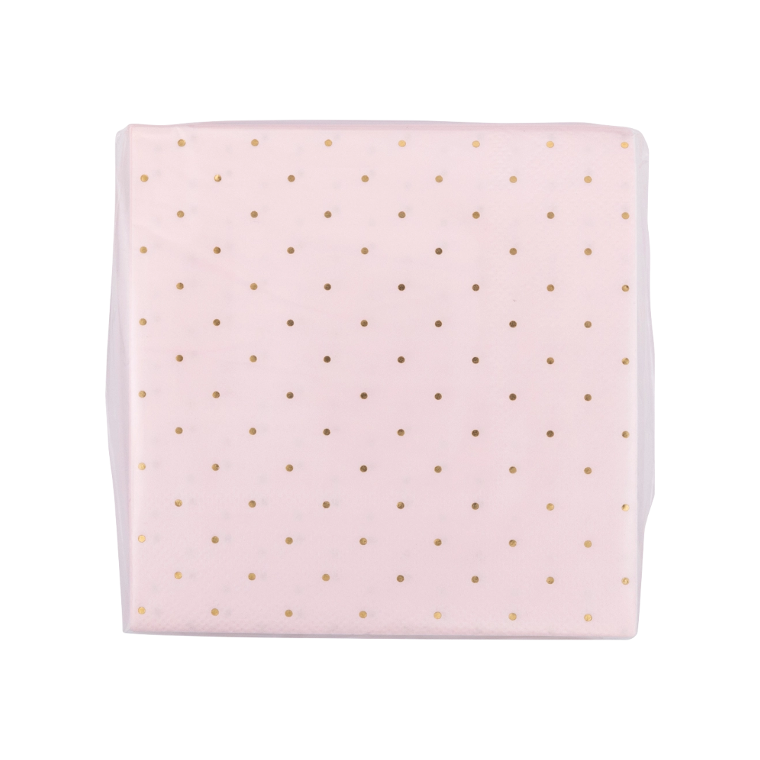 Pink Princess Polka Dot Cocktail Napkins