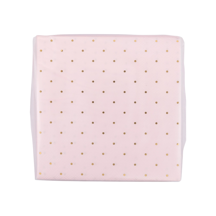 Pink Princess Polka Dot Cocktail Napkins