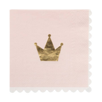 Pink and Gold Princess Crown Cocktail Napkins