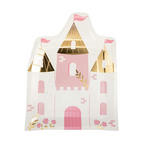 Pink and White Princess Castle Shaped Large Dinner Plates
