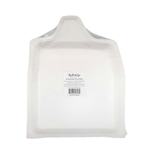 Pink and White Princess Castle Shaped Large Dinner Plates