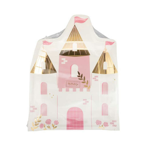 Pink and White Princess Castle Shaped Large Dinner Plates