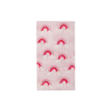 Pink rainbows guest towel with clouds and hearts for birthday from Parte Haus party supply store in Bethesda Maryland