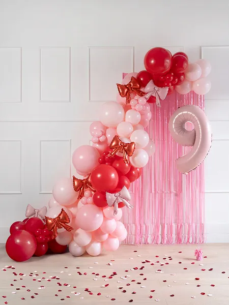 Red Party Bow Foil Balloon, 10in