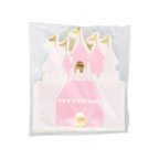 Pink castle shaped napkin with gold accents princess theme from Parte Haus party supply store in Bethesda MD