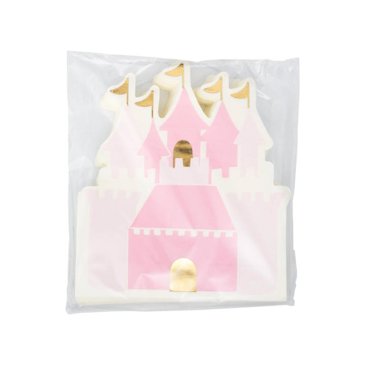 Pink and Gold Princess Castle Guest Napkin