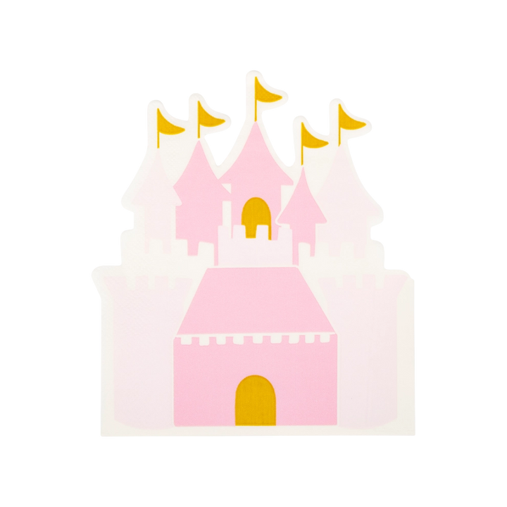 Pink and Gold Princess Castle Guest Napkin