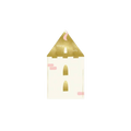 Gold and pink castle shaped guest napkin princess theme from Parte Haus party supply store in Bethesda MD