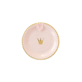 Pink princess crown plate with gold edge princess party theme from Parte Haus party supply store in Bethesda MD