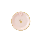 Pink princess crown plate with gold edge princess party theme from Parte Haus party supply store in Bethesda MD