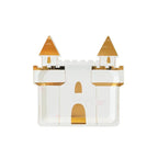 Gold and white princess castle shaped plate for birthday from Parte Haus party supply store in Bethesda MD