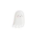 White ghost shaped paper plate with cute face for Halloween from Parte Haus party supply store in Bethesda MD