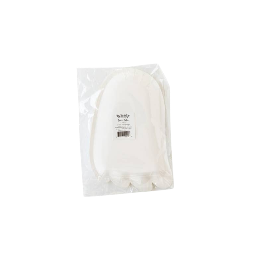 White Trick or Treat Ghost Shaped Large Plate