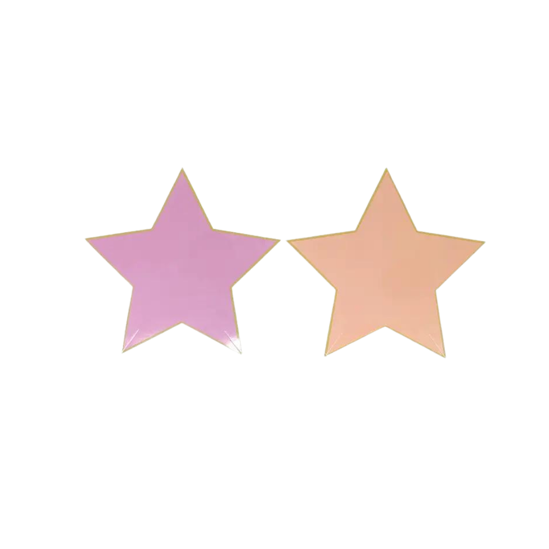 Pink and peach star shaped plate for birthday celebration from Parte Haus party supply store in Bethesda MD