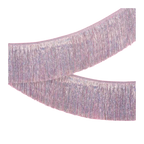 Iridescent fringe foil banner with shimmering texture birthday decorations from Parte Haus party supply store in Bethesda MD