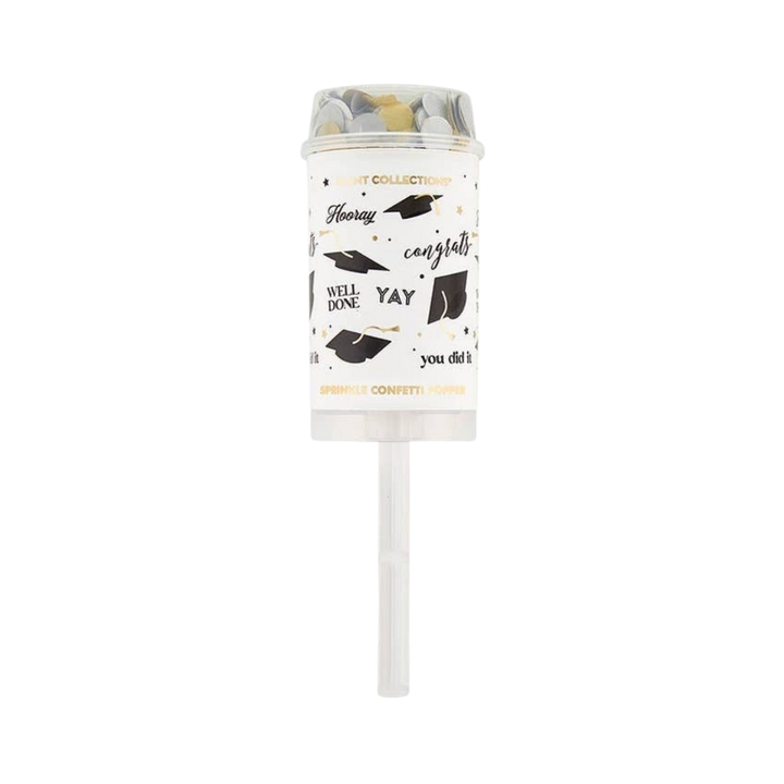 Black and Gold Graduation Multi Party Poppers