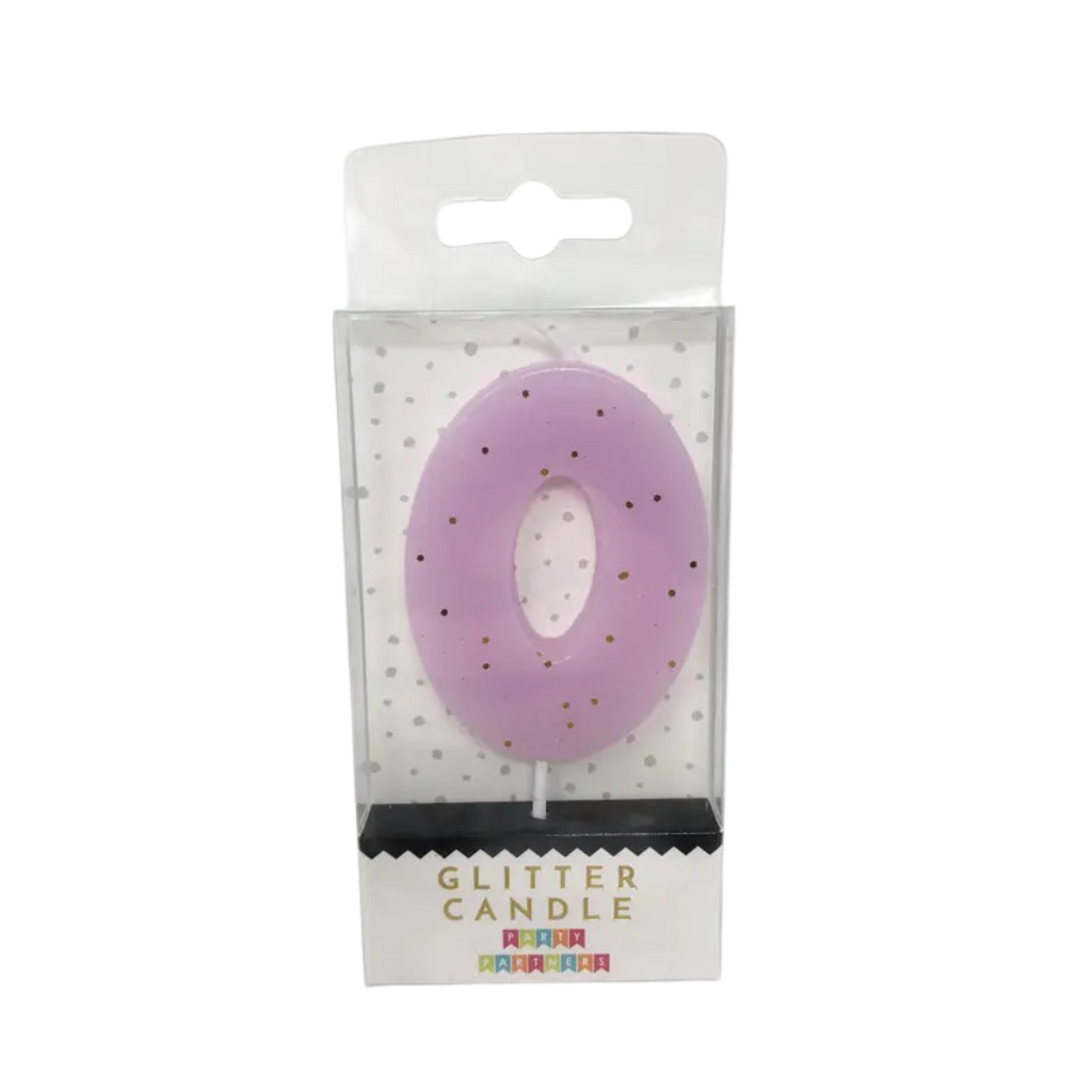 Pastel Glitter Number Candle 0-9