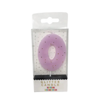 Pastel Glitter Number Candle 0-9