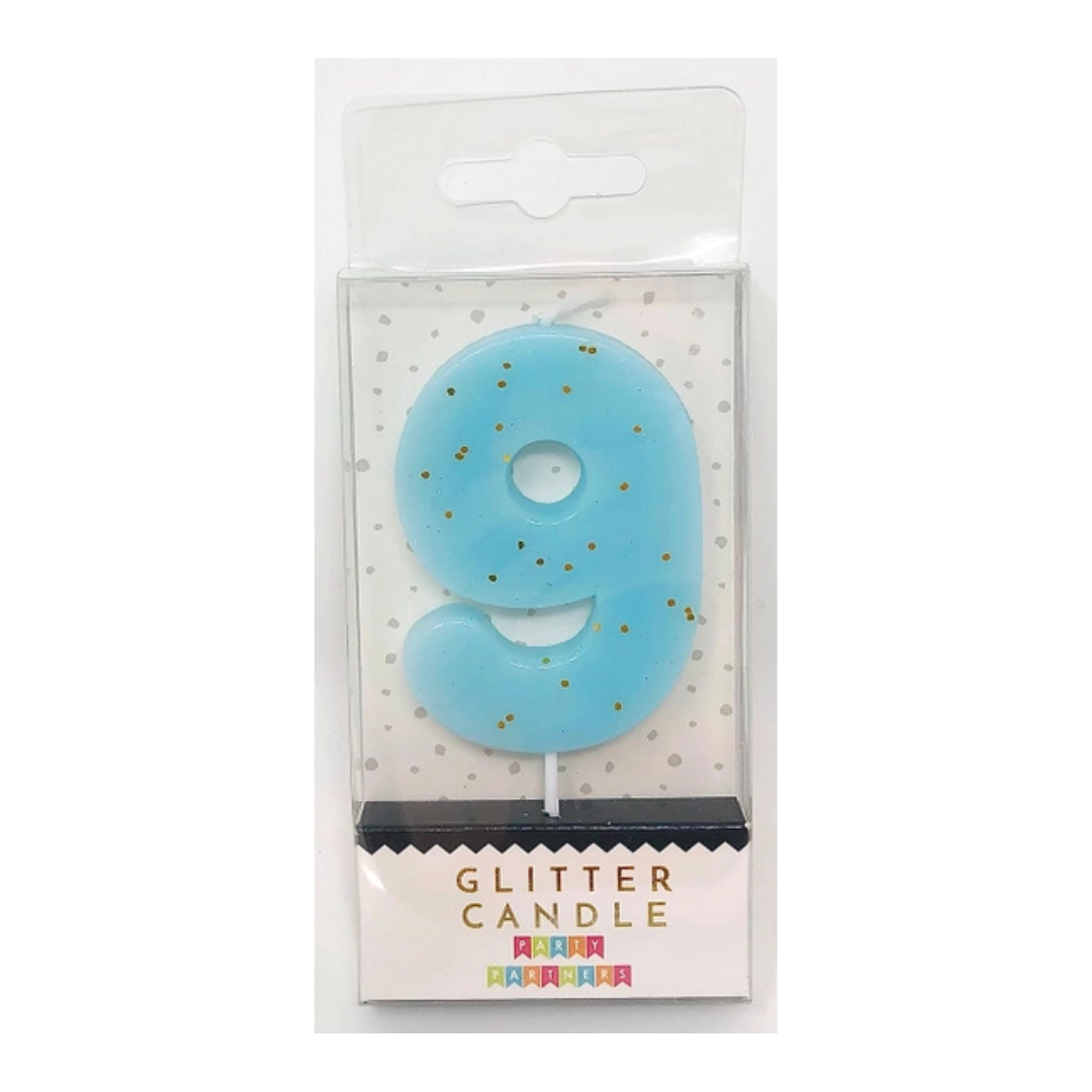 Pastel Glitter Number Candle 0-9
