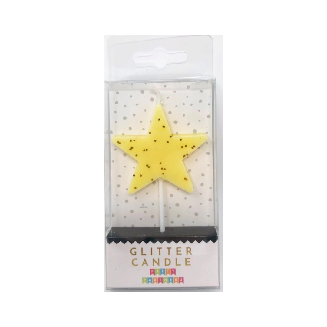 Pastel Glitter Number Candle 0-9