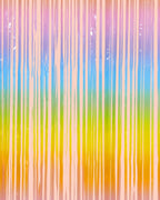 Pastel rainbow fringe curtain with vertical stripes birthday party decor from Parte Haus party supply store in Bethesda MD