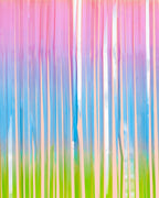 pastel rainbow fringe curtain with pink blue green vertical streamers birthday decor from Parte Haus party supply store in Bethesda Maryland