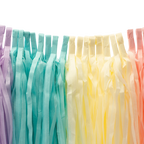 Pastel rainbow tassel garland with layered paper for birthday from Parte Haus party supply store in Bethesda Maryland