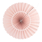 Pastel pink paper fan with gold dots for under the sea party theme from Parte Haus party supply store in Bethesda MD
