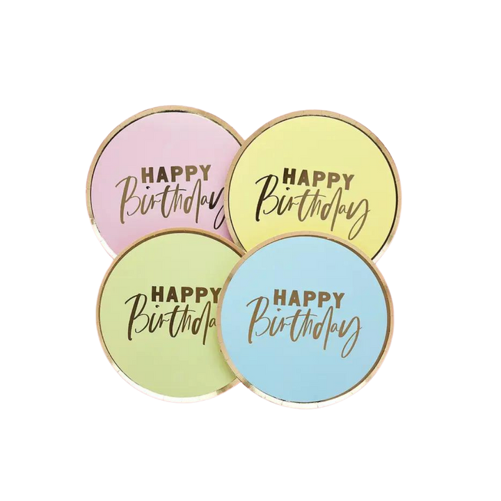 Pastel 'Happy Birthday' Large Dinner Plates