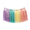 Pastel rainbow tassel garland with hanging fringe for birthday from Parte Haus party supply store in Bethesda Maryland