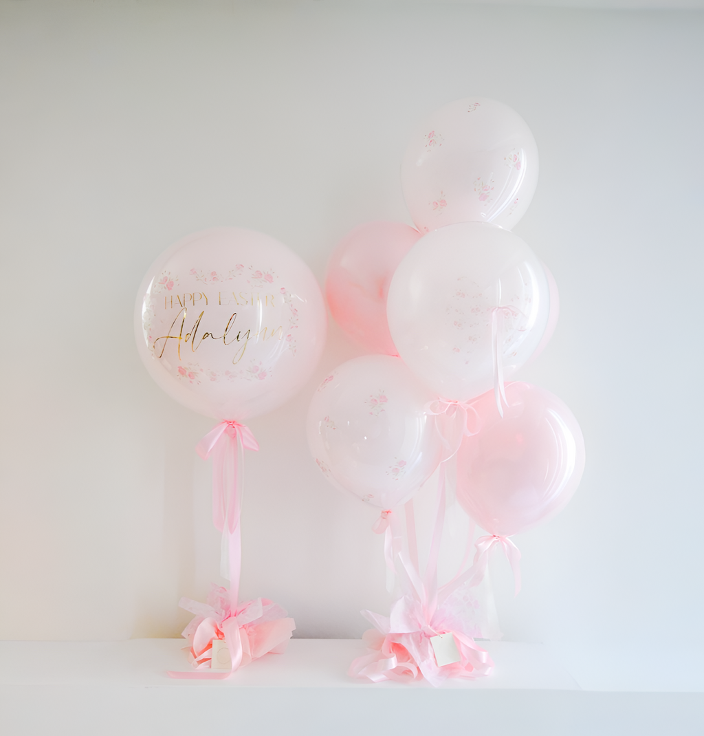 Pink Petal Cottage Personalized Balloons