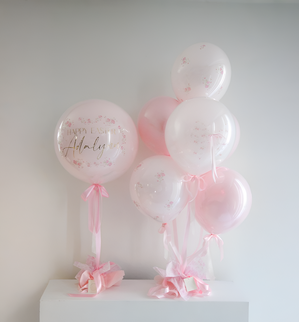 Pink Petal Cottage Personalized Balloons