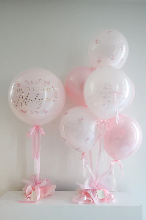 Pink Petal Cottage Personalized Balloons