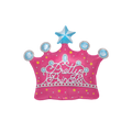 Pink princess crown foil balloon with star accents for birthday theme from Parte Haus party supply store in Bethesda MD