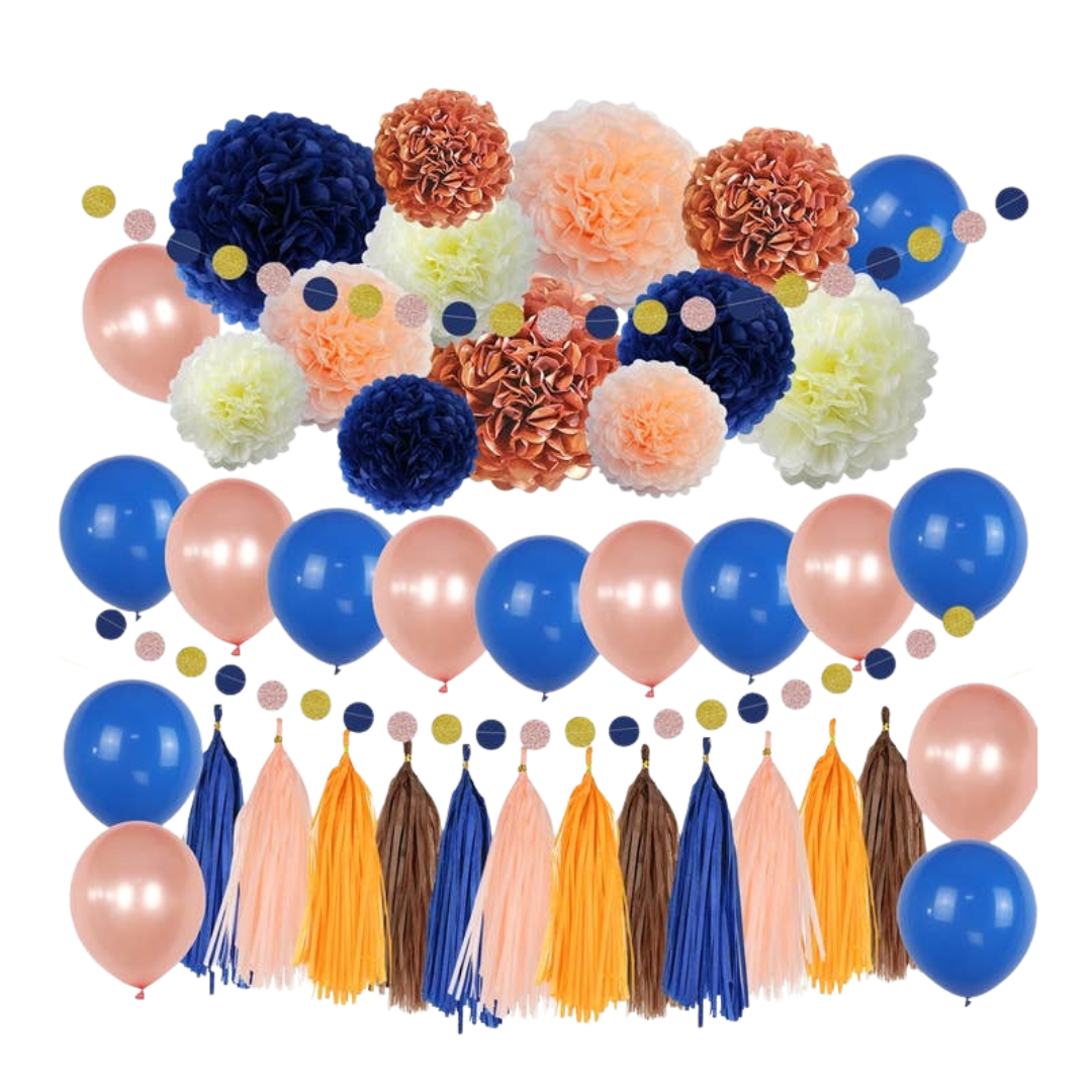 Pink and Navy Decoration Kit - 30 pieces