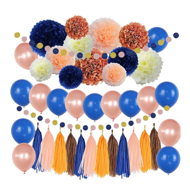 Pink and Navy Decoration Kit - 30 pieces