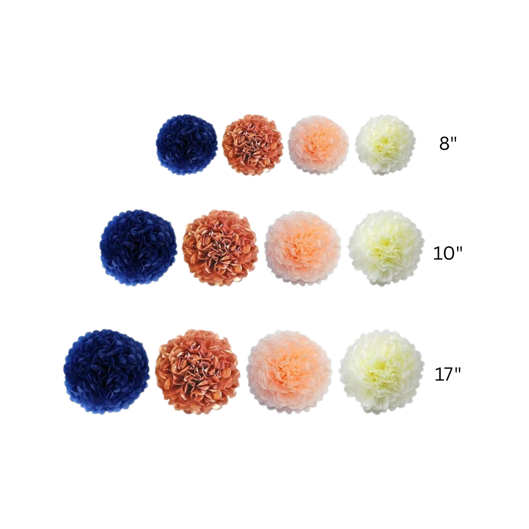 Pink and Navy Decoration Kit - 30 pieces