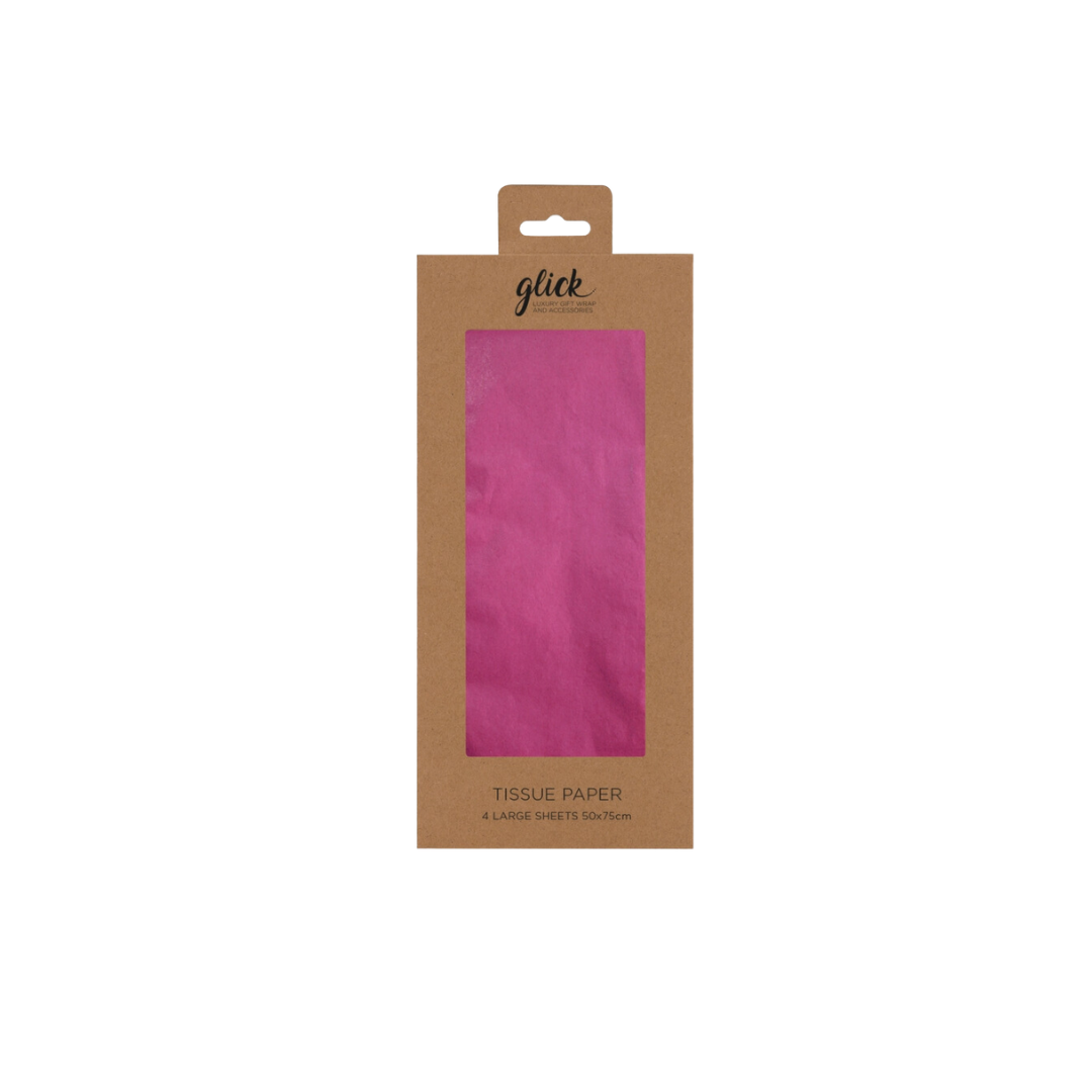Hot pink tissue paper pack with clear window for celebrations from Parte Haus party supply store in Bethesda MD