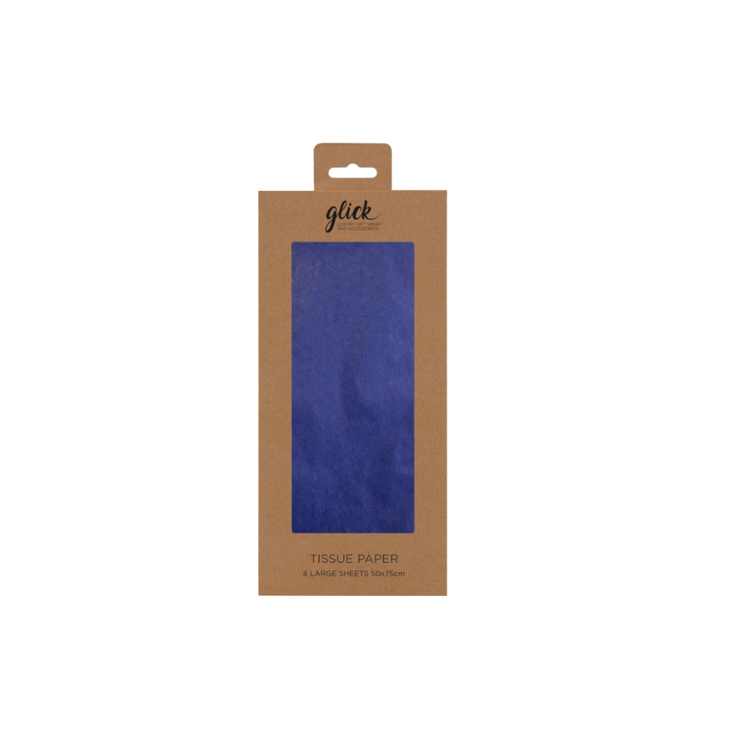 Reflex blue tissue paper in retail packaging for gift wrapping at Parte Haus party supply store in Bethesda MD