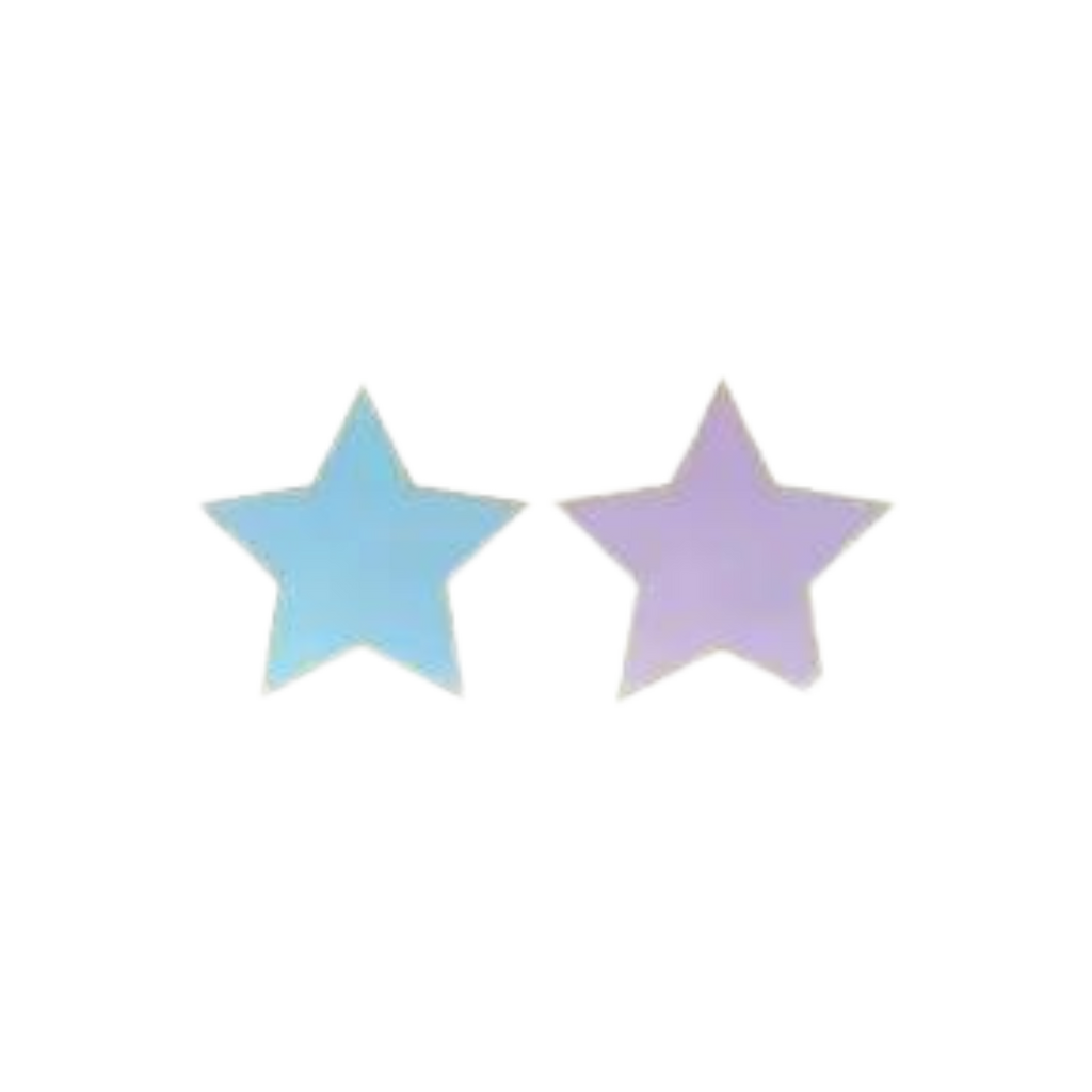 Blue and lavender star shaped plates for birthday theme from Parte Haus party supply store in Bethesda MD