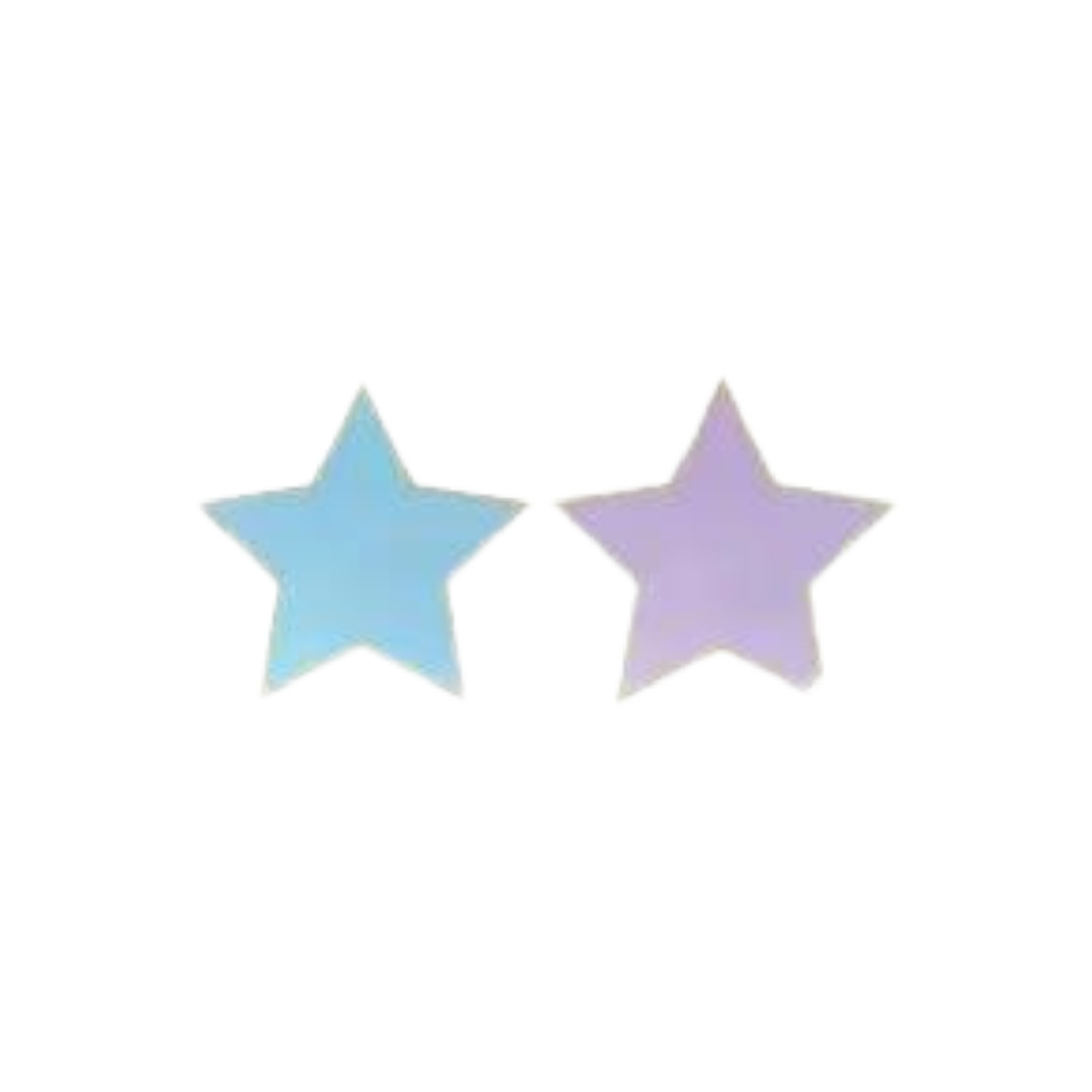 Blue and lavender star shaped plates for birthday theme from Parte Haus party supply store in Bethesda MD