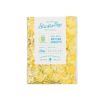 Yellow artisan confetti mini pack with gold circles popcorn theme from Parte Haus party supply store in Bethesda MD.