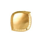 Gold dessert plate with square curved design for celebrations from Parte Haus party supply store in Bethesda MD