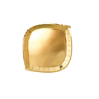 Gold dinner plate with a modern square shape elegant event decor from Parte Haus party supply store in Bethesda Maryland