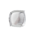 Silver dinner plate modern square shape for celebrations from Parte Haus party supply store in Bethesda MD