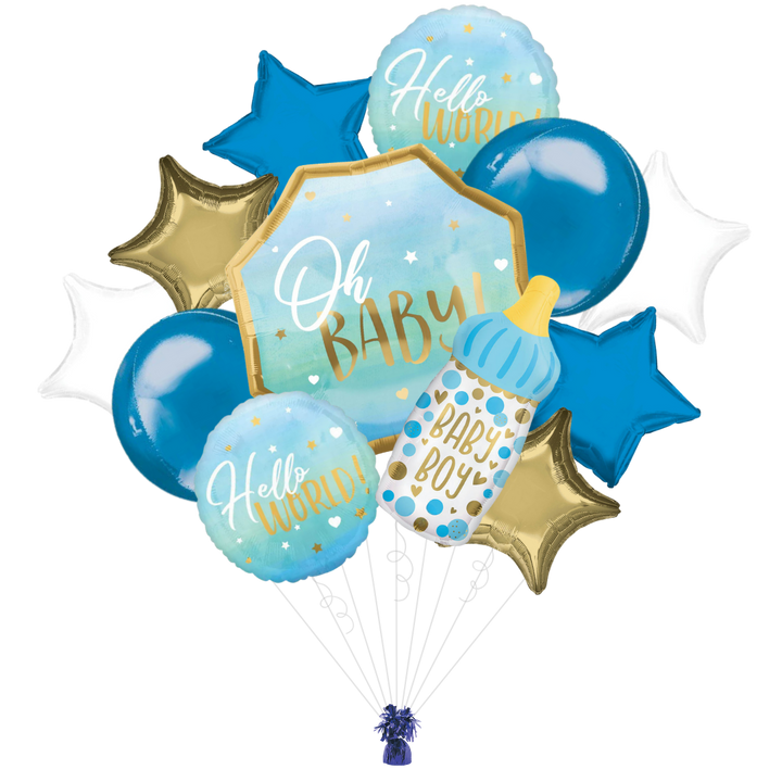 Blue Baby Boy Baby Shower Foil Balloon Bundle