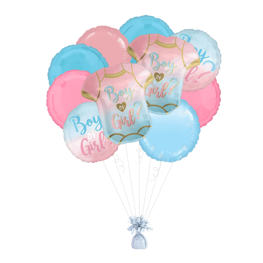"Boy or Girl" Gender Reveal Foil Balloon Bundle